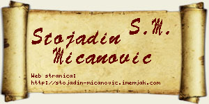 Stojadin Mićanović vizit kartica
